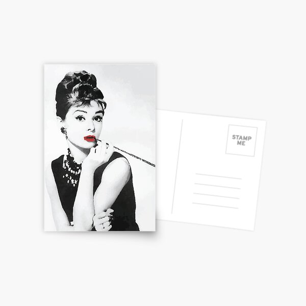 Audrey Hepburn Fuchsia Image Postcard 10cm x 15cm Official Licensed Merchandis 