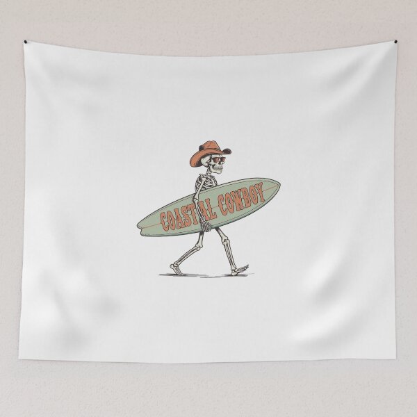 Item preview, Desert Surfer - Cactus Skeleton Style designed and sold by OldSchoolRetro.