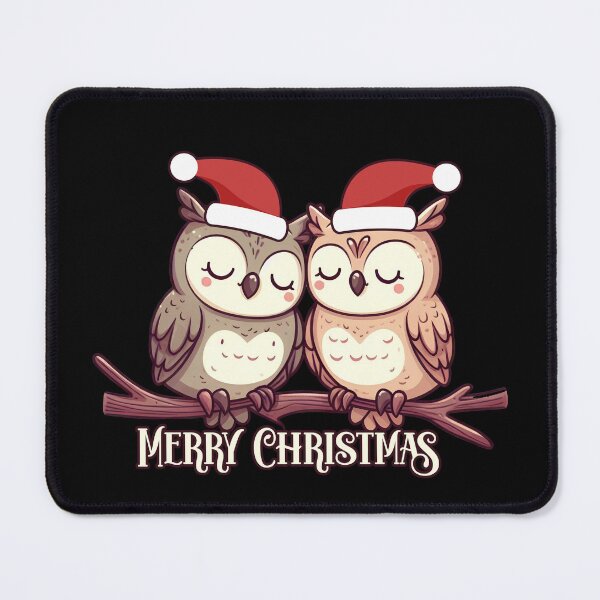 Item preview, Merry Christmas Owls – Cute Christmas Owl Couple designed and sold by EnchantedOwl.