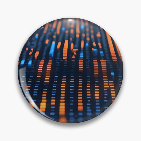 Item preview, Blue and orange digital LED cells on digital display or screen background. Generative Ai designed and sold by homydesign.