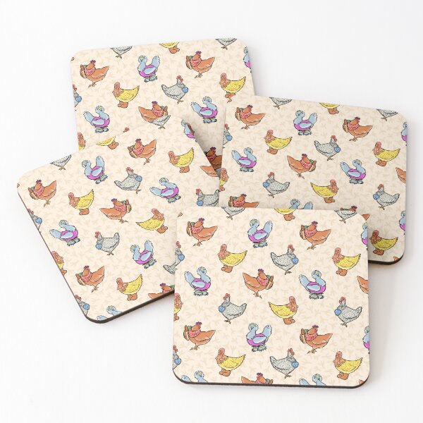 Item preview, Fashionable Chickens Beige Background Pattern designed and sold by HappyHannahArt.
