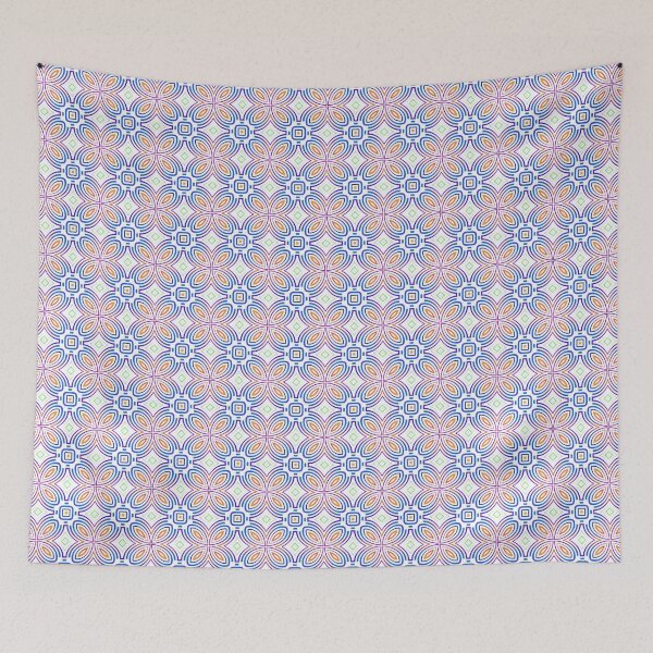 Item preview, Vibrant Interlocking Flower and Square Motif designed and sold by Genie-0750.