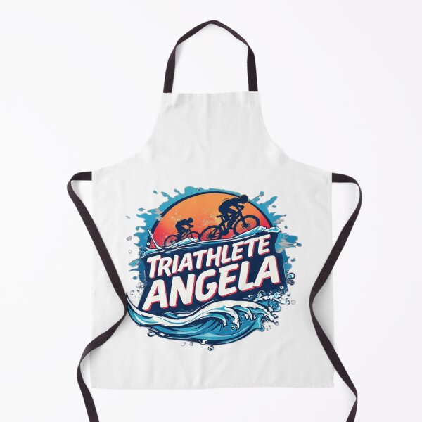 Artikelvorschau, Dynamische Triathletin Angela - Schwimmen, Radfahren, Laufen entworfen und verkauft von Triathlongram.