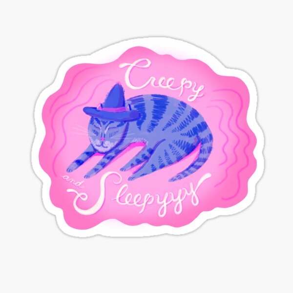 Sleepy and Creepy Cat Sticker