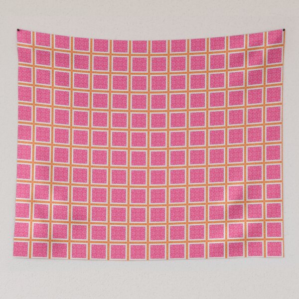 Item preview, Vibrant Pink and Orange Geometric Pattern designed and sold by Genie-0750.