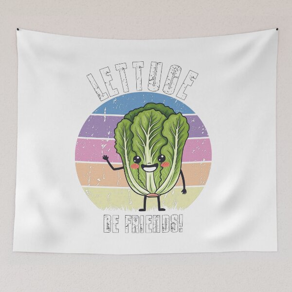 Item preview, Lettuce Be Friends - Vibrant Waving Lettuce Design designed and sold by NudnaGrafika.