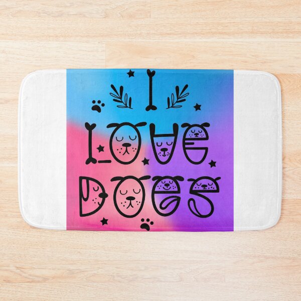 Item preview, I LOVE DOGS Design with Vibrant Colors and Playful Dog Faces designed and sold by Fredster1966.