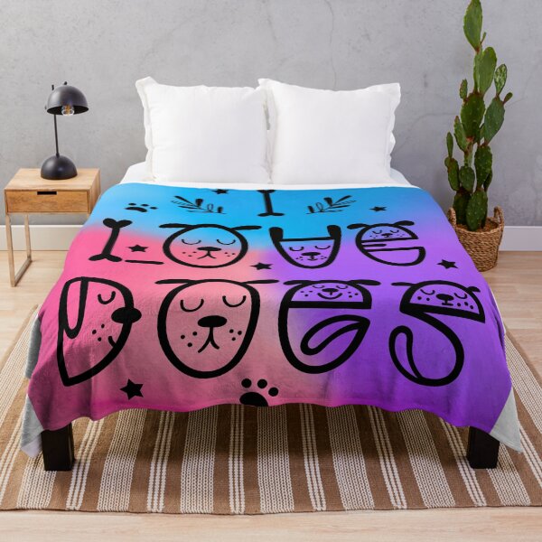 Item preview, I LOVE DOGS Design with Vibrant Colors and Playful Dog Faces designed and sold by Fredster1966.
