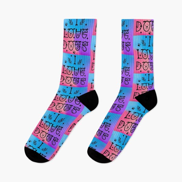 Item preview, I LOVE DOGS Design with Vibrant Colors and Playful Dog Faces designed and sold by Fredster1966.