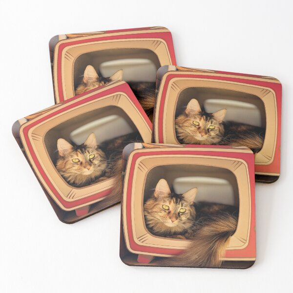 Item preview, Cozy Cat in a Retro Television Box designed and sold by FrenchInJapan.