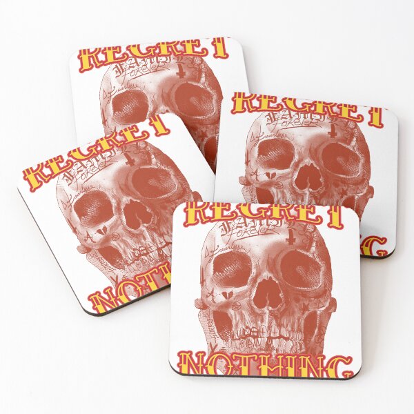 Item preview, regret nothing tattoo skull t-shirt designed and sold by tattookaz.