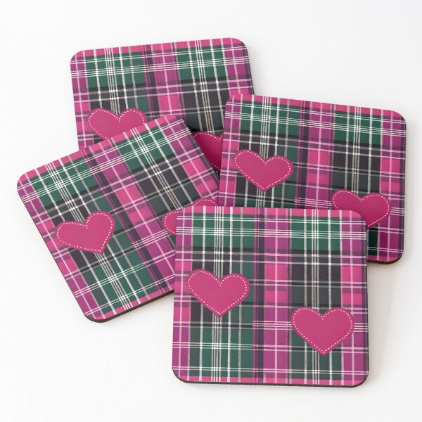 Item preview, Stripes, Checks and Hearts in Fuchsia with Green designed and sold by Ciervo Primavera.