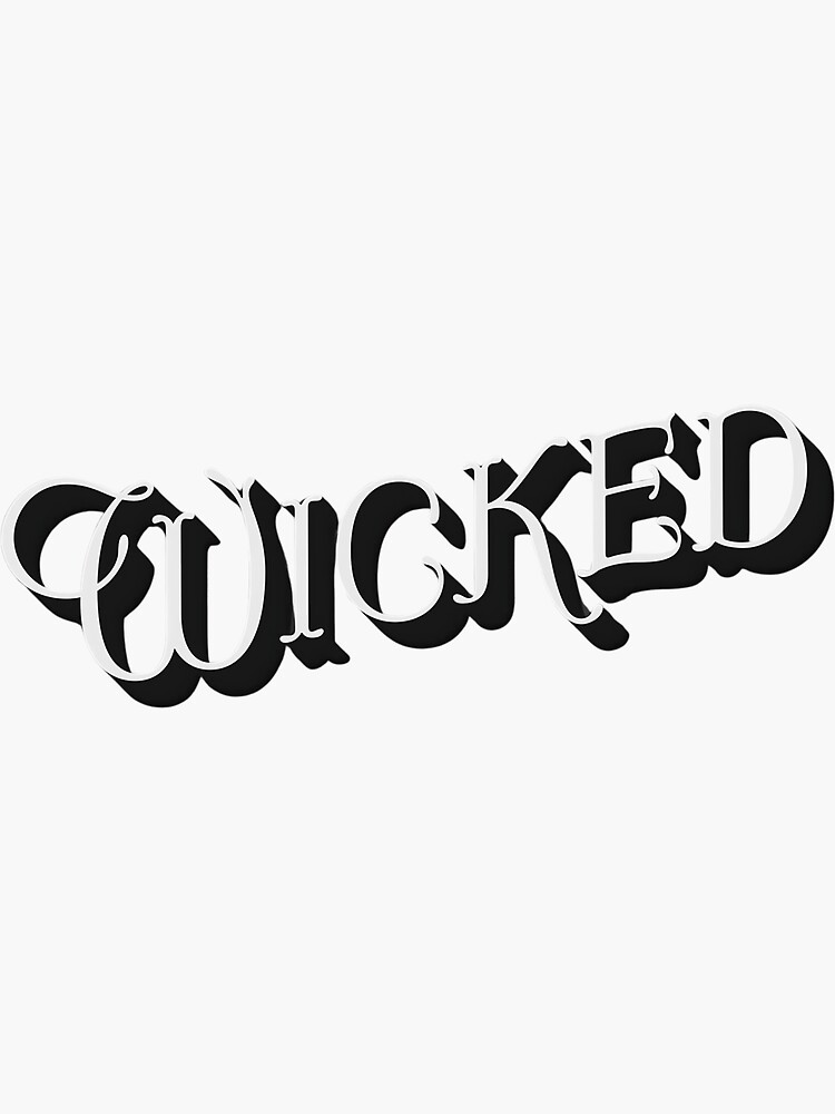 Tarjeta de título de estilo vintage - Wicked Pegatina