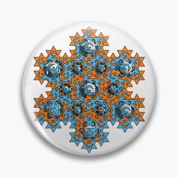 Item preview, Orange and Blue Koch Snowflake designed and sold by Deekayare.