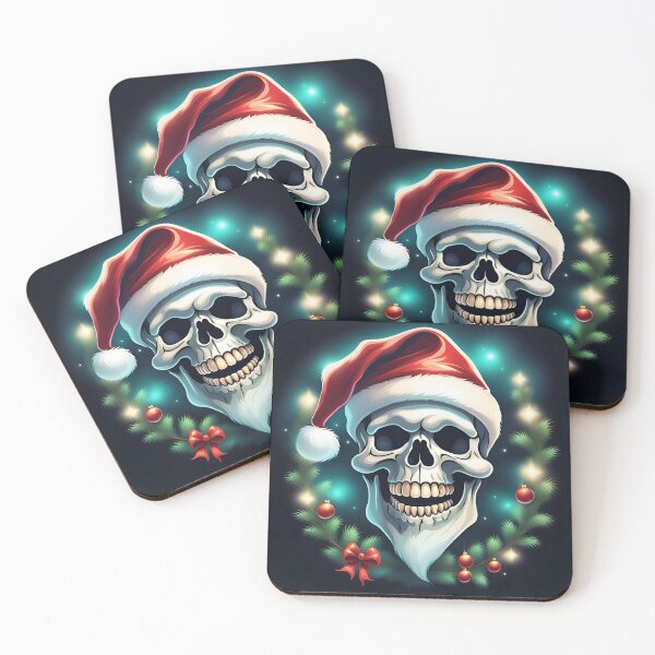 Item preview, Skull , Santa Skeleton, Santa Skull, Santa Skull, Christmas Time, Christmas, xmas, designed and sold by GOLDENGARDENART.
