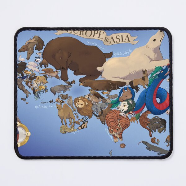 Item preview, Map of Europe and Asia’s national animals designed and sold by Ibis-Wolfie.