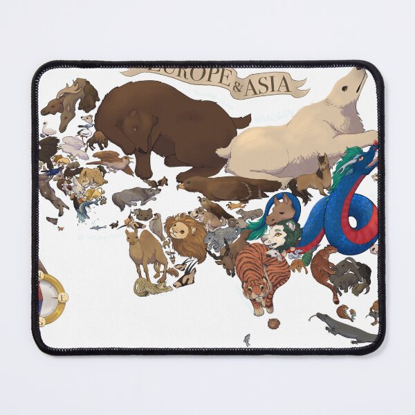 Item preview, Map of Europe and Asia’s national animals (transparent) designed and sold by Ibis-Wolfie.
