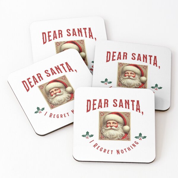 Item preview, Funny "Dear Santa, I Regret Nothing" Vintage Christmas Design designed and sold by MarketMavenGift.