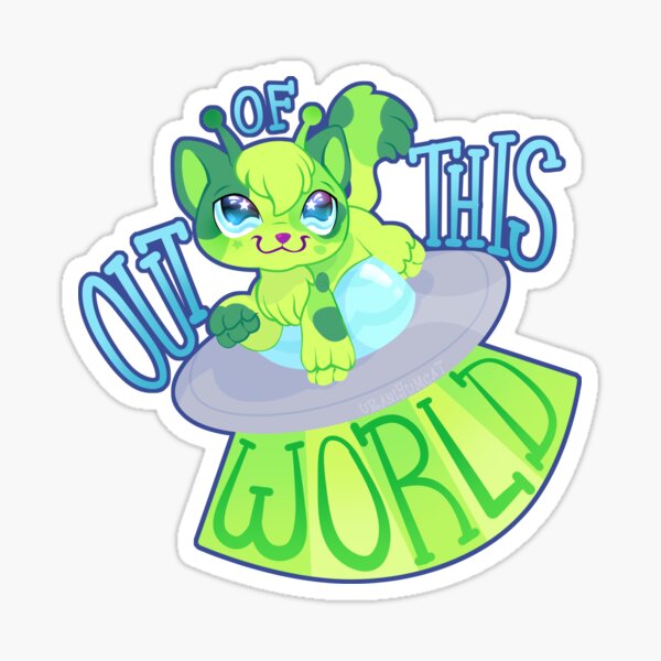 Item preview, Out of This World - Worded - Alien Cat - Cosmos (Calico) designed and sold by uraniyumcat.