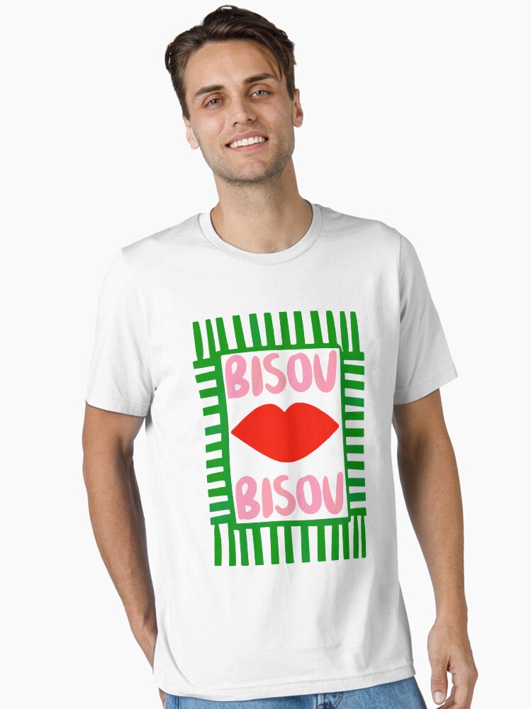 Bisou Kiss Art – Bold Red Lips with Green Decor Aesthetic