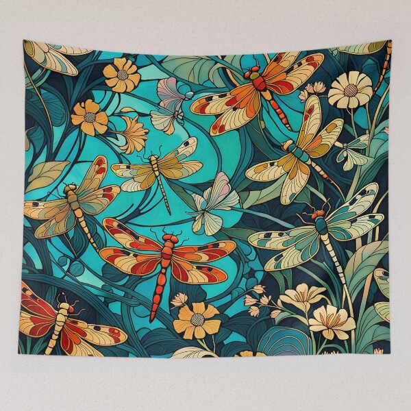 Artikelvorschau, Libelle Jugendstil Malerei Pinterest Ästhetik entworfen und verkauft von druidwolfart.