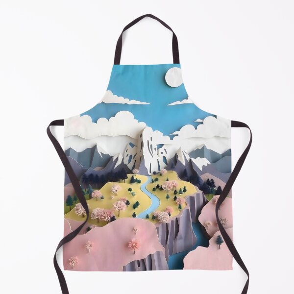 Item preview, Assemblage: Pastel Valley, Abstract Nature Paper Folds, Bohemian Scenic Adventure Valley, Eclectic Pastel Trees Landscape designed and sold by 83oranges.com.