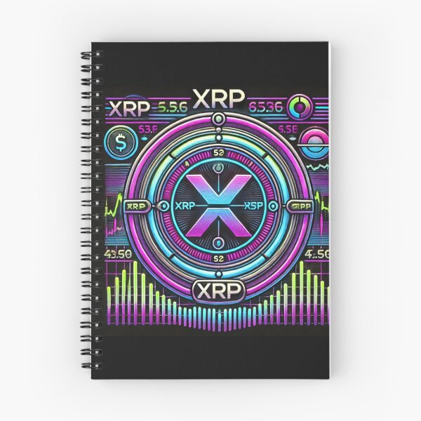 Item preview, "Glowing XRP Ticker Design with Neon Circular Border" designed and sold by uberjoe.