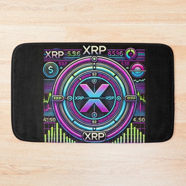 Item preview, "Glowing XRP Ticker Design with Neon Circular Border" designed and sold by uberjoe.