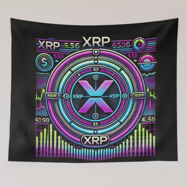 Item preview, "Glowing XRP Ticker Design with Neon Circular Border" designed and sold by uberjoe.