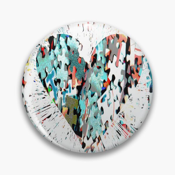 Item preview, Heart Bursting in Puzzle Pieces Art designed and sold by kristalcurt.