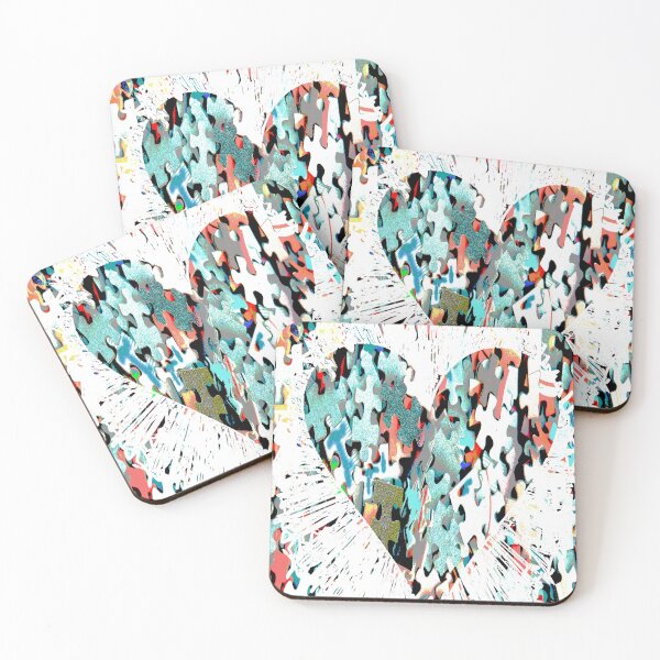 Item preview, Heart Bursting in Puzzle Pieces Art designed and sold by kristalcurt.