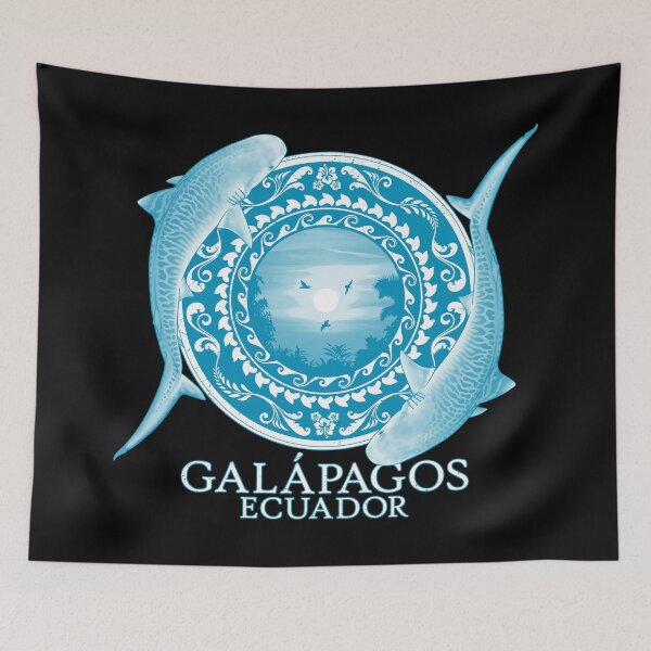 Item preview, tiger shark Galápagos Ecuador designed and sold by NicGrayGraphic.