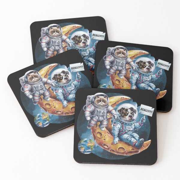 Item preview, Really - Moon Hoax - Dog and Cat Astronauts Conspiracy designed and sold by Conspiracy Crew.