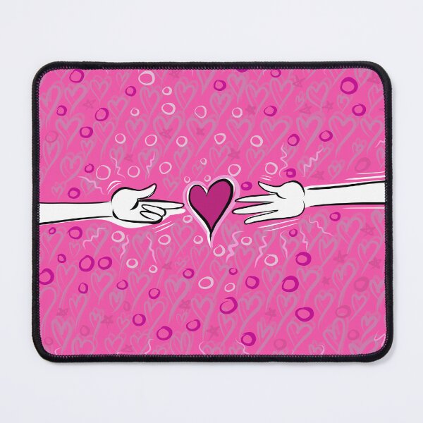 Item preview, Hands touching a heart on hot pink background designed and sold by Dani Vittz.