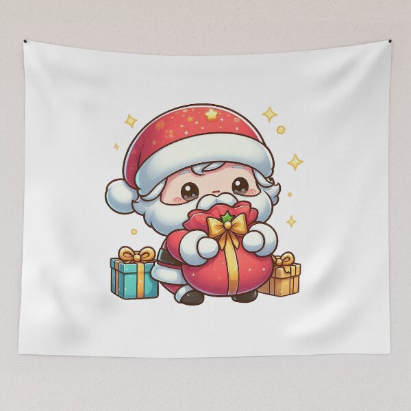 Aperçu de l'œuvre Chibi Père Noël avec des cadeaux créée et vendue par I3ackSmall.