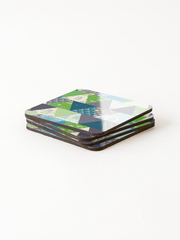 Thumbnail 4 of 5, Coasters (Set of 4), Triangle patchwork quilt  designed and sold by FrancesPoff.