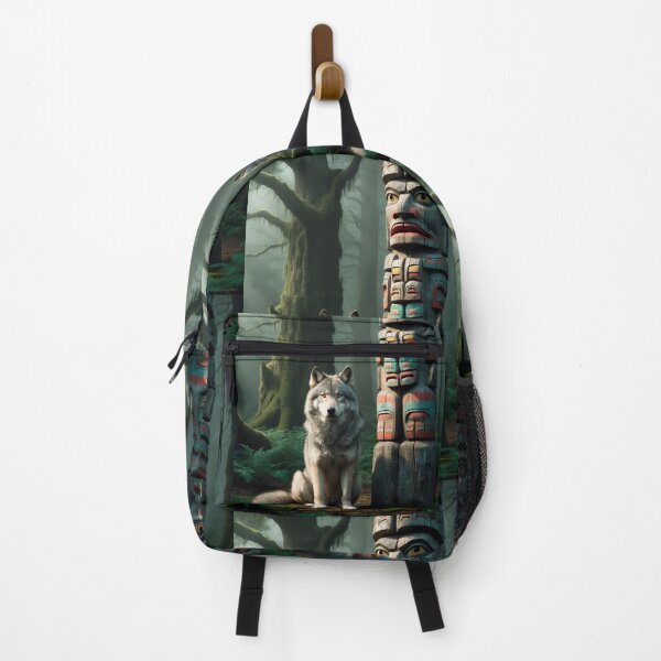 Item preview, Gray Wolf and Totem Pole designed and sold by Skye Ryan-Evans.