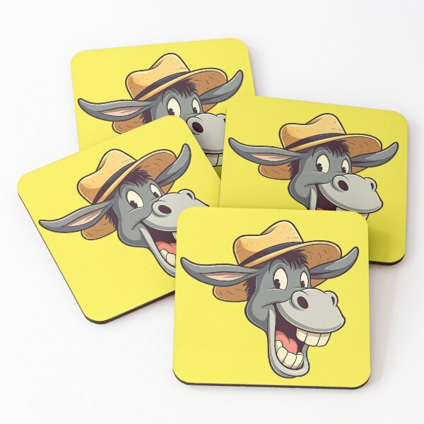 Item preview, Funny Cartoon Donkey in Farmer Hat  designed and sold by UrbanPopDesigns.