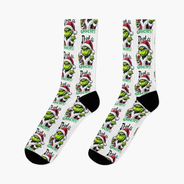Item preview, Drink Up Grinches! Grinch Drinking Wine  designed and sold by Vicky021.