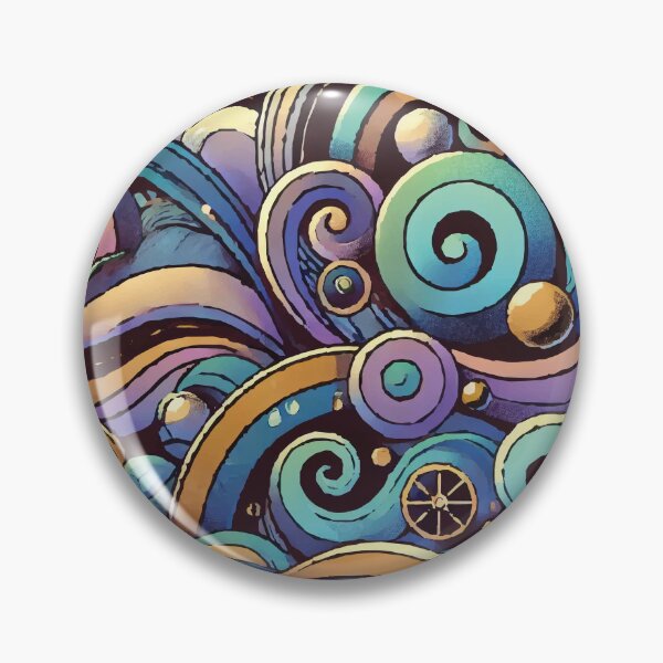 Item preview, Spiral Water & Foliage: Vibrant Gold & Teal designed and sold by EugeniasKitchen.
