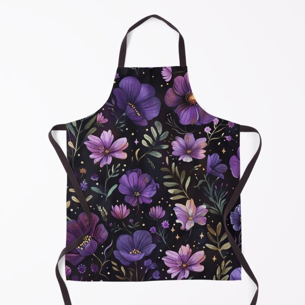 Item preview, Black purple floral pattern - whimsigoth dark cottagecore  designed and sold by cocomelon168.