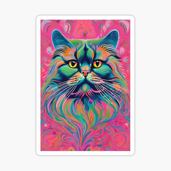 Psychedelic Cat Sticker
