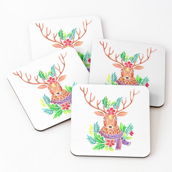 Item preview, Rain deer and a delicate floral ornament designed and sold by Kaushlydraw.