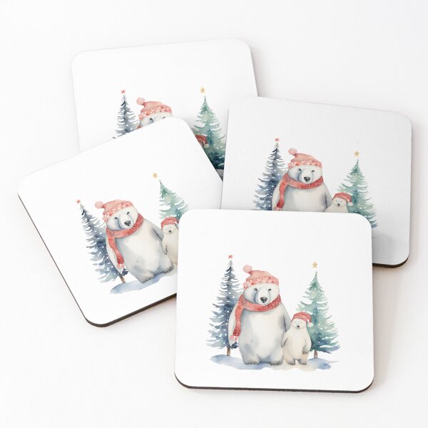 Item preview,   Polar Bears Watercolor,  Polar Bear Family, north pole,arctic, snow, winter,climat change, national recycling day designed and sold by KolorellaS.