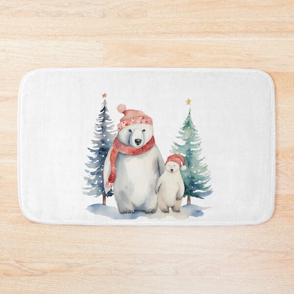 Item preview,   Polar Bears Watercolor,  Polar Bear Family, north pole,arctic, snow, winter,climat change, national recycling day designed and sold by KolorellaS.