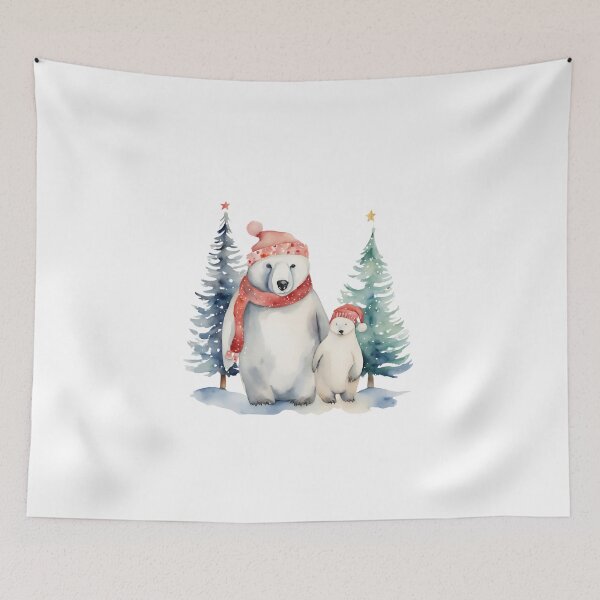 Item preview,   Polar Bears Watercolor,  Polar Bear Family, north pole,arctic, snow, winter,climat change, national recycling day designed and sold by KolorellaS.