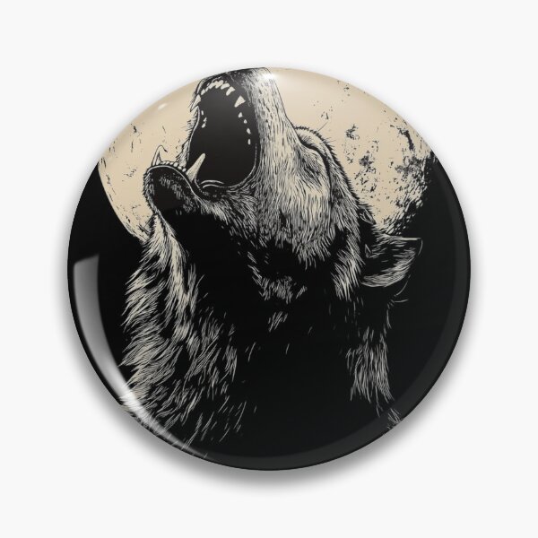 Item preview, Howling Wolf Under Full Moon - Wilderness Gothic Art Design designed and sold by wahyuart21.