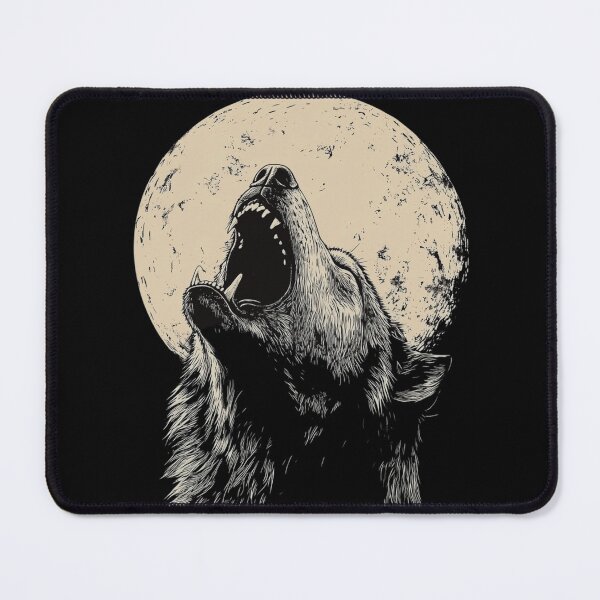 Item preview, Howling Wolf Under Full Moon - Wilderness Gothic Art Design designed and sold by wahyuart21.