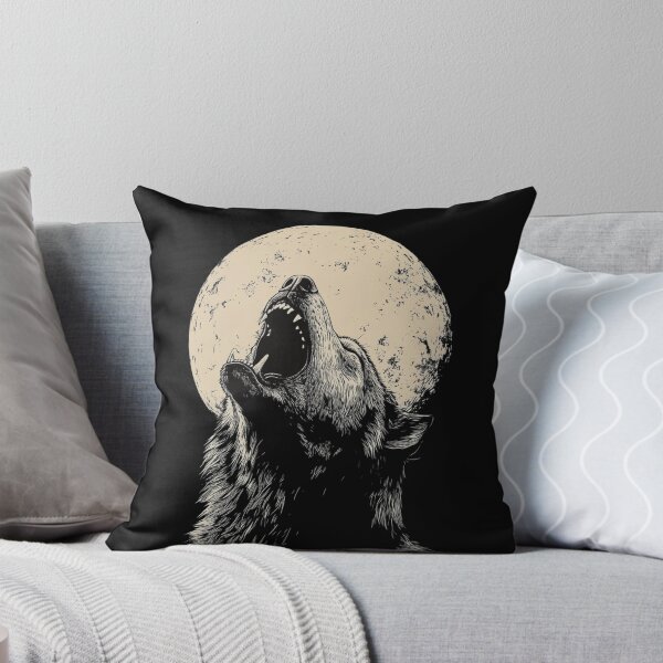 Item preview, Howling Wolf Under Full Moon - Wilderness Gothic Art Design designed and sold by wahyuart21.