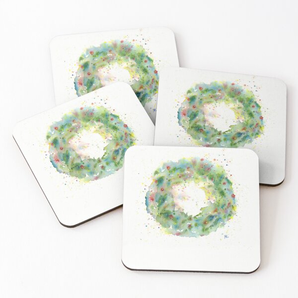 Item preview, Watercolor Christmas Wreath designed and sold by Mary  Lawrence.